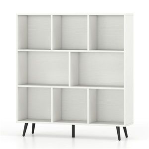 Libreria Moderna a 8 Cubi e 3 Livelli con 5 Gambe in Metallo, Organizzatore Contemporaneo e Scaffali per Libri - Product Image 2