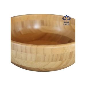 [DISPONIBLE] Bol en bambou écologique Blue Lotus au design classique pour servir des repas chauds/froids, du riz, de la soupe et des salades à la maison - Product Image 1