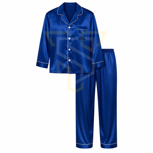 High Quality <b>Men</b> Sleeping Suit Elegant <b>Pajama</b> <b>Set</b> Comfortable Long Sleeve Breathable Quick Dry Nightwear Custom Design - Product Image 2
