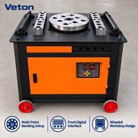 Cintreuse à barres d'acier compacte et efficace avec table rotative électrique pour les opérations de fabrication de renforts sur chantier