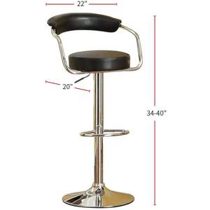 Set di 2 sgabelli da Bar neri contemporanei da bancone altezza sgabelli da cucina isola con girevole regolabile per cucine moderne - Product Image 4