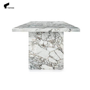 Mesa Rectangular de Mármol Natural de Diseño Moderno y Lujoso, Muebles de Comedor Elegantes e Impermeables para Hotel o Villa - Product Image 5