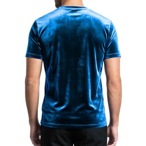 T-shirt en velours oversize lavande pour homme, à épaules tombantes, manches courtes, en velours épais, style streetwear hip-hop, haut de mode - Product Image 2