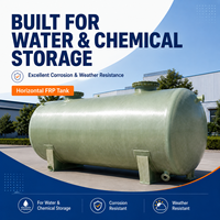 Réservoir de stockage horizontal en PRV (fibre de verre renforcée) sur mesure pour liquides chimiques, eau, applications industrielles, résistant à la corrosion