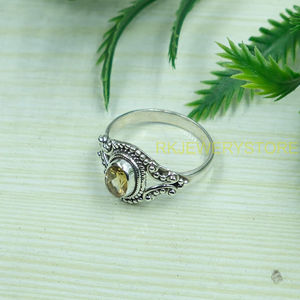Anillo de Plata de Ley 925 con Citrino, Diseño de Filigrana Vintage Hecho a Mano, Anillo Ovalado con Gema, Joyería de Piedra de Nacimiento para Mujer, Proveedor Mayorista - Product Image 3