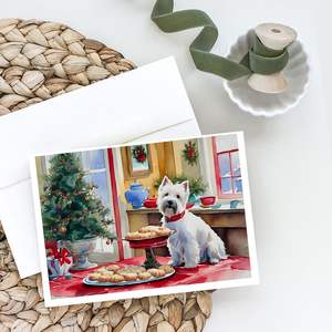 Lunatique A7 Taille 5x7 Cartes Vierge Paquet de 8 Westie Christmas Cookies Cartes de Voeux avec Enveloppes - Product Image 2