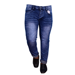 Vaqueros de mezclilla elásticos de corte ajustado para hombre, lavado enzimático, informales, de verano, tejidos, duraderos, ecológicos, transpirables, de peso medio, con cremallera - Product Image 2