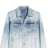 Veste en jean personnalisée, design tendance, streetwear, effet délavé, veste en jean hip hop, motif squelette reworké, veste en jean vintage pour homme