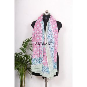 Pareos y pañuelos de playa hechos a mano al por mayor, 100% algodón suave, estampados a mano, a bajo precio, para mujer - Product Image 1