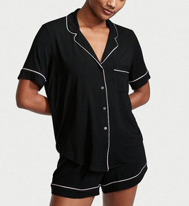Custom Cotton Long Pajama Set Lounge Wear Home Wear Female Modal Women's Sleepwear Modal Bamboo <b>Pyjamas</b> - Product Image 5