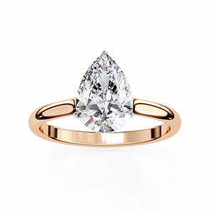 Bague de fiançailles solitaire en or blanc 14 carats avec diamant de laboratoire taille poire - Product Image 3