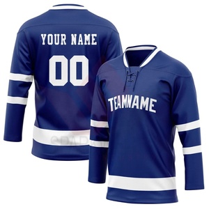เสื้อฮอกกี้น้ำแข็งแบบมีฮู้ด สีฟ้าอ่อน-น้ำตาล  แขนยาว พิมพ์ลายแบบ Sublimation แห้งเร็ว ระบายอากาศได้ดี ผ้าฝ้าย 100%  รับสั่งทำตามแบบ - Product Image 6