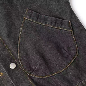 Men's Washed <b>Denim</b> <b>Jacket</b> Stand Collar Single Breasted Loose Fit Solid Color Autumn Casual Outerwear Breathable Quick Dry Storm - Product Image 5