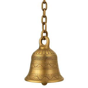 Campana de templo de latón decorativa hindú para la entrada del Mandir, para colgar y usar en oraciones. - Product Image 1
