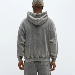 Sudadera con Capucha Gris Vintage para Hombre, con Tachuelas, Borde Deshilachado, Estilo Grunge, Oversize, de Salamons Wears - Product Image 3