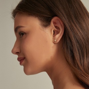 Pendientes de Estrella con Diamante Cultivado en Laboratorio, Oro Sólido de 14K, Certificado IGI, Joyería Minimalista Brillante para Mujer, Regalo para Fiesta - Product Image 2