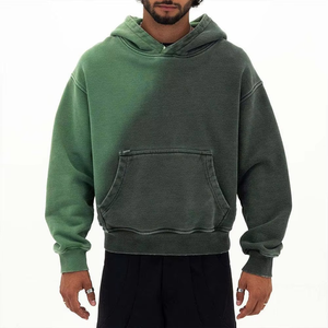 Sudadera con Capucha para Hombre Estilo Hip Hop Y2K con Lavado Ácido Degradado, Sudadera Desgastada con Bolsillos y Bordados Personalizable - Product Image 5