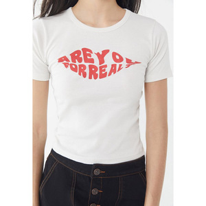 Women's White Slim Fit Short Sleeve O-Neck T-Shirt Casual Jersey Cotton <b>Top</b> Breathable Regular Length All Seasons Wear - Product Image 1