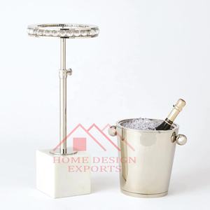 <b>Champagne</b> <b>Bucket</b> with Stand for Bottle Storage Silver Design Bar Accessories Decor <b>Ice</b> Cooler with Stand - Product Image 5