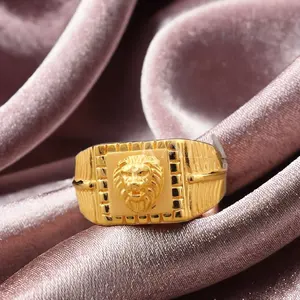 Anillo fino de oro de 22 quilates audaz y masculino para hombre estilo simbólico y real para compromiso de fiesta de boda o regalo de aniversario - Product Image 3