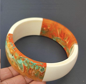 New Exaggerated Jewelry Irregular Resin Hexagon <b>Bangle</b> Large Stacking Bracelet <b>Set</b> Special Shaped Fashion for Unisex Wedding - Product Image 4