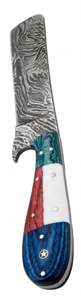 Couteau à viande artisanal en acier Damas torsadé, manche multicolore - Product Image 3