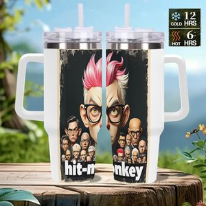 Custom Insulated Stainless Steel Tumbler 40oz With Handle For <b>Coffee</b> And Tea Travel Use - Product Image 2