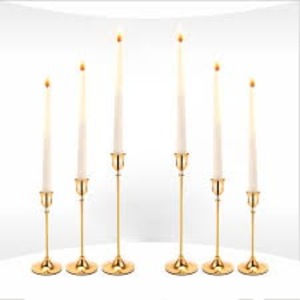 Juego de 6 Portavelas de Latón, Portavelas Altos para Velas Cónicas, para Decoración de Bodas y Hogar, Portavelas de Metal Duradero - Product Image 5