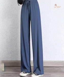 กางเกงขายาวจีบพลีทสำหรับผู้หญิง สไตล์ลำลอง ผ้าแคนวาส ขากว้าง ใส่ได้ในฤดูใบไม้ร่วง แห้งเร็ว เป็นมิตรกับสิ่งแวดล้อม - Product Image 4