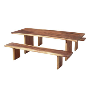 A Teak Wood <b>Table</b> Chair Set Featuring a Modern Design Eco-friendly Durable Perfect for Restaurants Attractive Outdoor Concept - Product Image 1