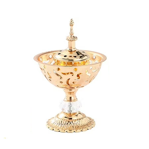 Brûleur d'encens en laiton pur de haute qualité avec finition polie, brûleur traditionnel en laiton vintage pour la décoration de la maison - Product Image 6