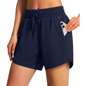 Shorts Deportivos para Mujer, de Secado Rápido, Transpirables, Ligeros, para Gimnasio, con Cordón Ajustable, Bolsillos y Cintura Alta - Product Image 2