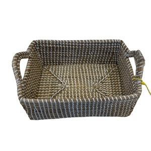 Eco-Friendly Luxury Rectangular <b>Seagrass</b> <b>Storage</b> <b>Basket</b> Multi-Purpose Size S - Product Image 1