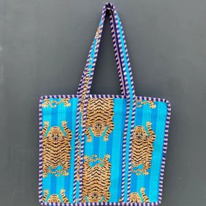 Bolso Tote de Algodón Acolchado Hecho a Mano para Mujer, con Cierre, Color Sólido, Ligero, Duradero, Espacioso, Ecológico, para Playa, Verano, Compras - Product Image 1