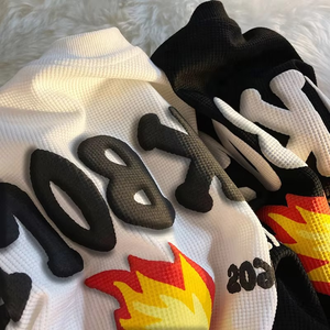 Camisa Casual de Manga Corta con Cuello Redondo, de Corduroy Grueso de Spandex/Poliéster de la Mejor Calidad, con Serigrafía 3D en la Parte Delantera, Corte Regular para Hombre - Product Image 5