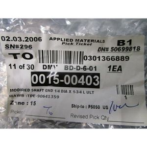 AMAT 0015-00403 แกนหมุนปรับแต่งได้ GND 1/4 DIA X 1-3/4 - อุปกรณ์และชิ้นส่วนเซมิคอนดักเตอร์ระดับโลกที่เชื่อถือได้ - Product Image 3