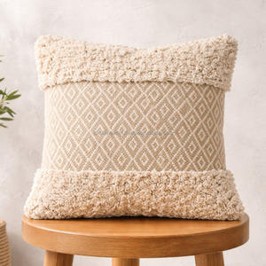 Handmade Cotton <b>Pillow</b> <b>Case</b> Bohemian Diamond Design Wool Cushion Cover Living Room Dorm Room Home <b>Christmas</b> Decor - Product Image 3