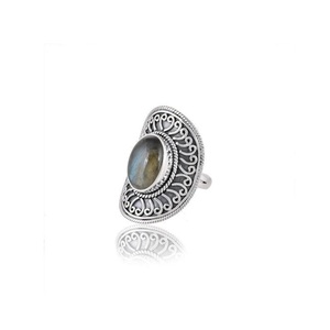 925 Sterling Silver Labradorite <b>Statement</b> <b>Ring</b> Natural Gemstone Vintage Designer Jewelry for Women & Men - Product Image 6