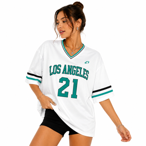 Women's Fully Customized Rugby Jersey with Sublimated Print Mesh Shirts American Football Jersey Design Oversized Drop Shoulder - Product Image 4