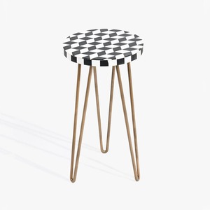 Maceta de Madera con Incrustaciones de Madreperla y Patas de Hierro, Elegante Macetero Decorativo para Hogar y Jardín - Product Image 1
