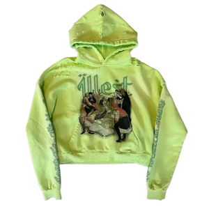 เสื้อฮู้ดดี้สไตล์ฮิปฮอปทรงหลวมสบายๆ ปักลายพิมพ์ลายตามสั่ง ยูนิเซ็กส์ ไซส์ใหญ่ แฟชั่นแนวสตรีท ทรงโอเวอร์ไซส์ สีซีดแบบวินเทจ - Product Image 6