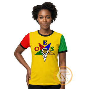 Wholesale Eastern <b>Star</b> Women's Casual Summer T-<b>Shirt</b> 100% Cotton Jersey Breathable V-neck Half Sleeve Regular Fit Eco-Friendly - Product Image 1