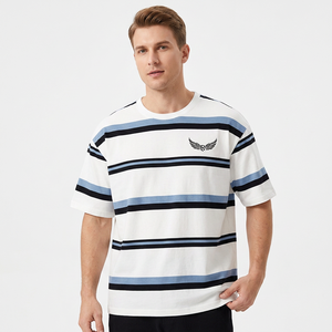T-shirt à manches courtes pour homme, coton oversize, décontracté, col rond, logo brodé sur le devant - Product Image 5
