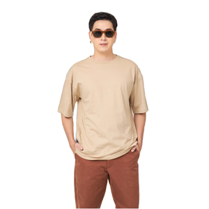 T-shirt pour homme à col rond, manches courtes, surdimensionné, 100% coton, COMB20, poids lourd, 200-220 GSM, logo OEM personnalisé, design vierge - Product Image 1