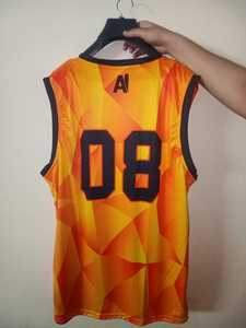 เสื้อบาสเก็ตบอลพิมพ์ลายแบบซับลิเมชั่นปรับแต่งได้ สีดำแดงลายเส้น ตาข่ายระบายอากาศ ซับเหงื่อ สำหรับผู้ใหญ่ ใส่ได้ทั้งชายและหญิง - Product Image 5