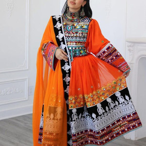 Women Afghan <b>Dress</b> Traditional Elegant Long Sleeve <b>Modest</b> Ethnic Clothing Comfortable Loose Fit Embroidered Muslim Wear - Product Image 4