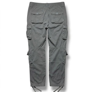 Pantalon cargo large taille mi-haute élastique style streetwear vintage en velours côtelé respirant et imperméable pour femme, avec poches, coupe droite, grandes tailles - Product Image 3