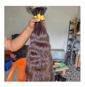 Extensions de cheveux humains blonds de qualité professionnelle, tissées, lisses, Remy, double trame, fabriquées à la machine, lots d'extensions ondulées noires - Product Image 2