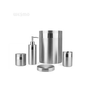 High End Luxury Metal <b>Bathroom</b> <b>Set</b> Tissue Box <b>Soap</b> <b>Dispenser</b> Toothbrush Holder Waste Bin - Product Image 1