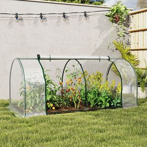 Serra Portatile 7FT X 3FT X 2.5FT con Copertura in PVC per Giardino Esterno, 4 Porte con Cerniera e Vetro Temperato - Product Image 2